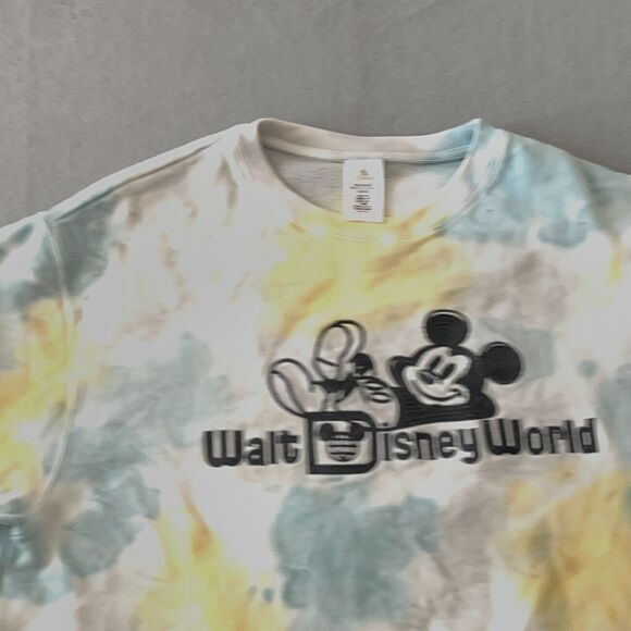 Disney Sweatshirt Size Large Mickey Mouse Tie Dye Embroidered Sweater‎ - Picture 3 of 9